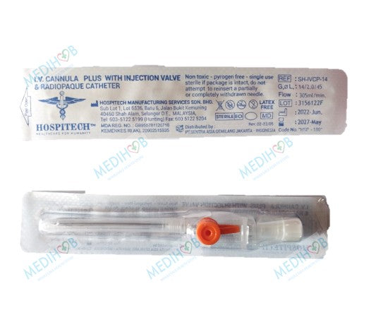 IV Cannula with Injection Valve & Radiopaque Catheter 1pcs – Medihubmy