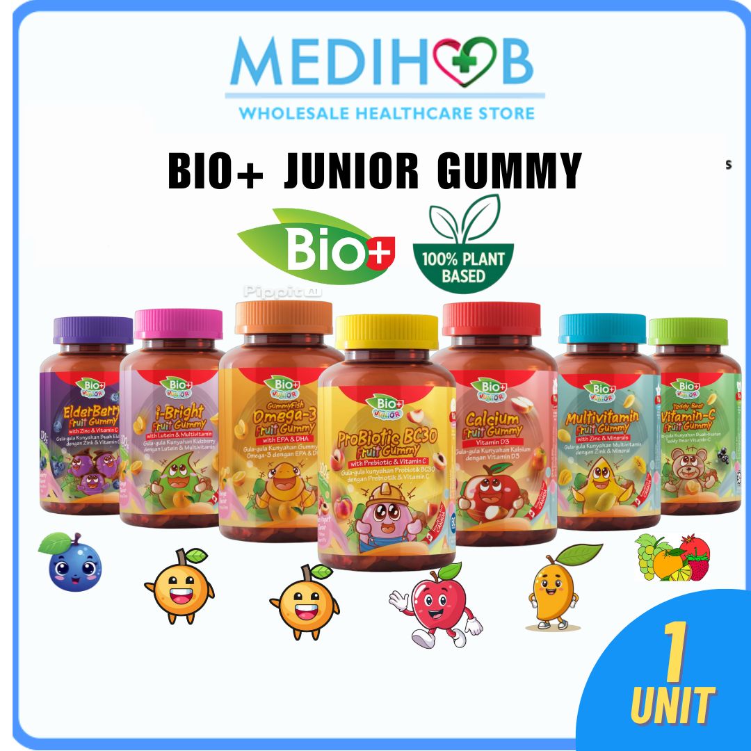 BioPlus Junior Gummy (Vit C, Omega3, Berry, Prebiotic, Elderberry, Mul ...