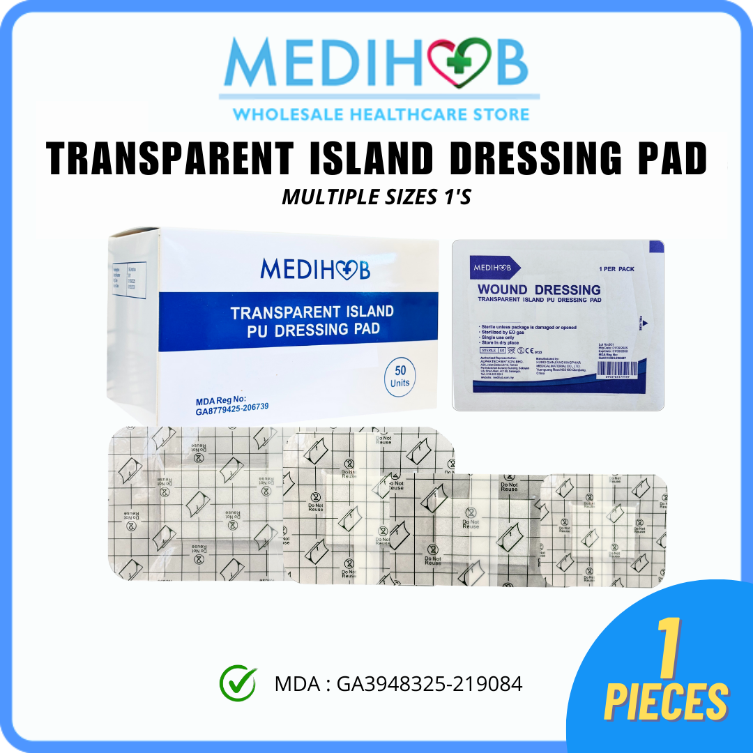 [𝐌𝐃𝐀 𝐀𝐏𝐏𝐑𝐎𝐕𝐄𝐃] Medihub Transparent Island Dressing Pad | Sterile Wound ...
